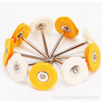 25mm drill cotton buffing cloth wheels with shaft